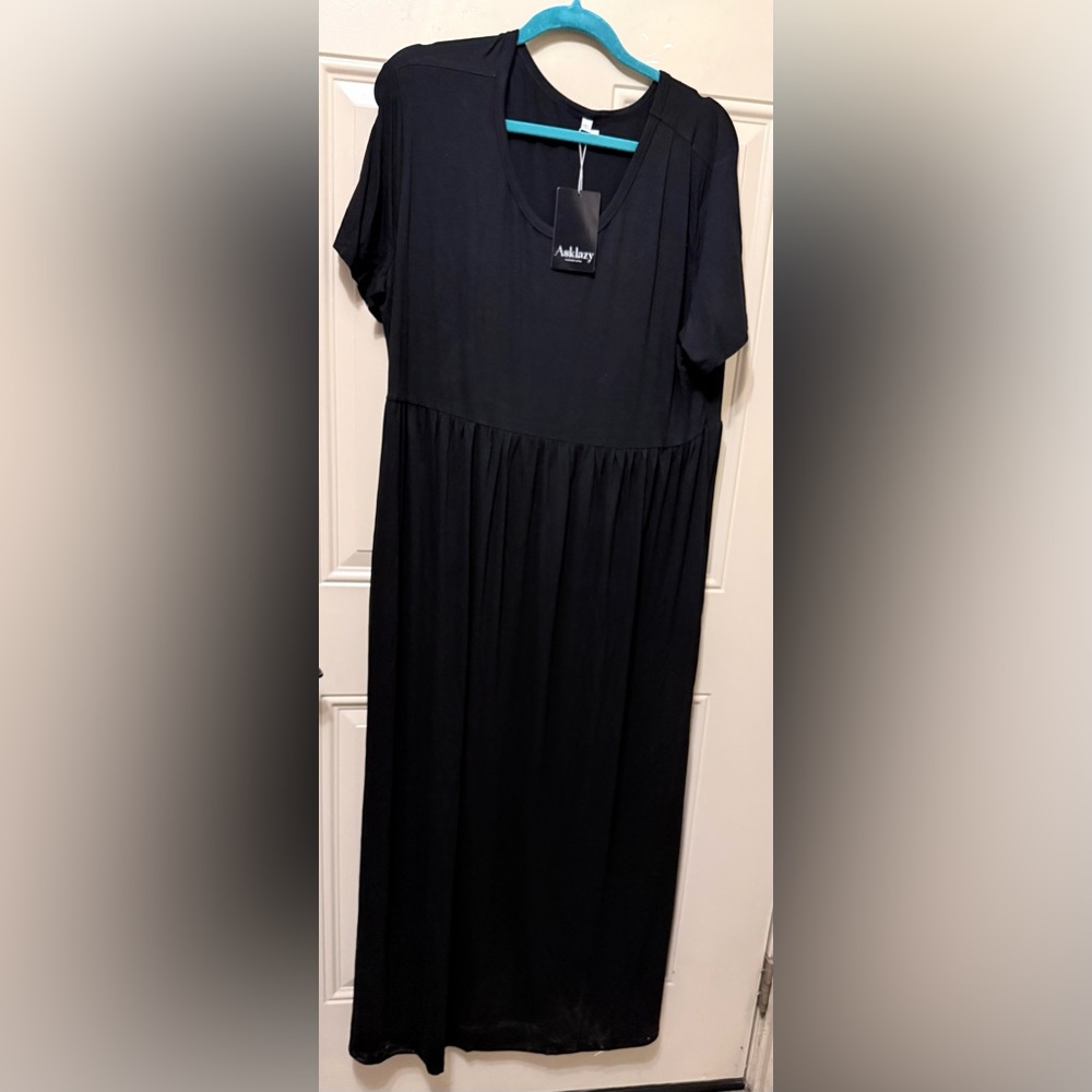 Asklazy Black Maxi Dress Size 4X